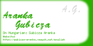 aranka gubicza business card